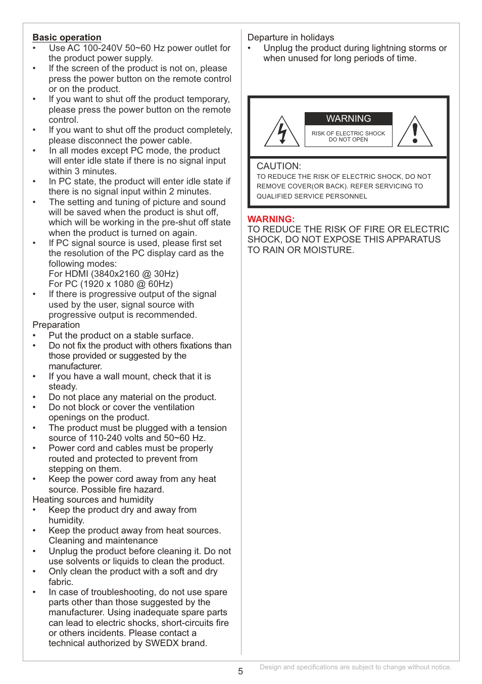 SWEDX SS-XX-K15 User Manual | Page 5 / 25
