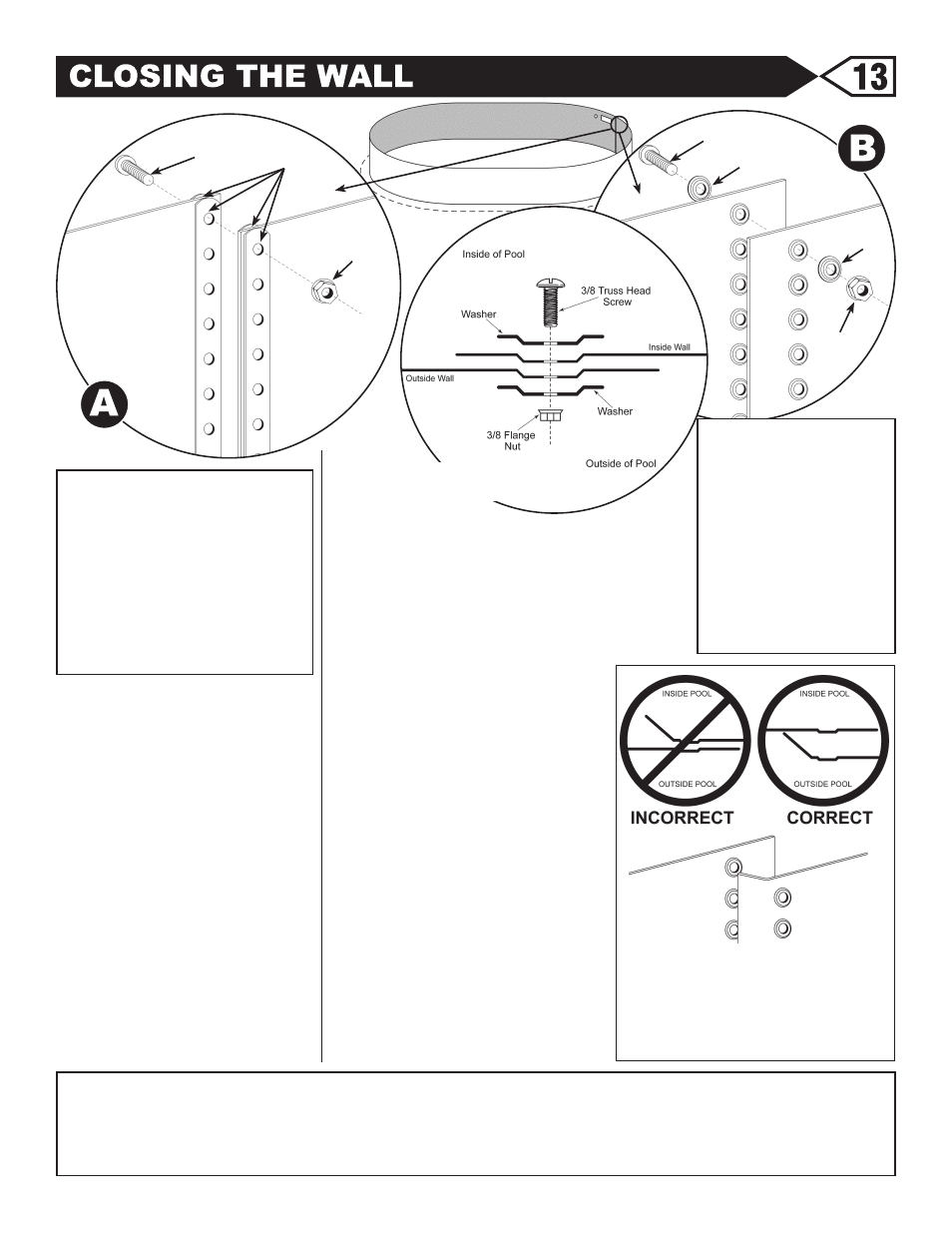 Danger, Recessed posi-lock system | Swim'n Play Slim Style Oval Pool User Manual | Page 18 / 33