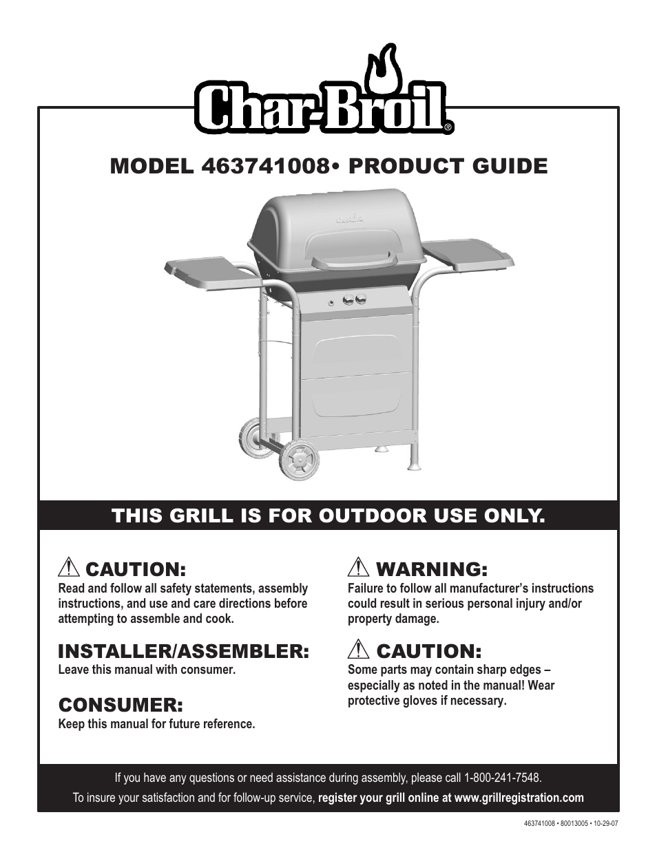 Char-Broil 463741008 User Manual | 27 pages