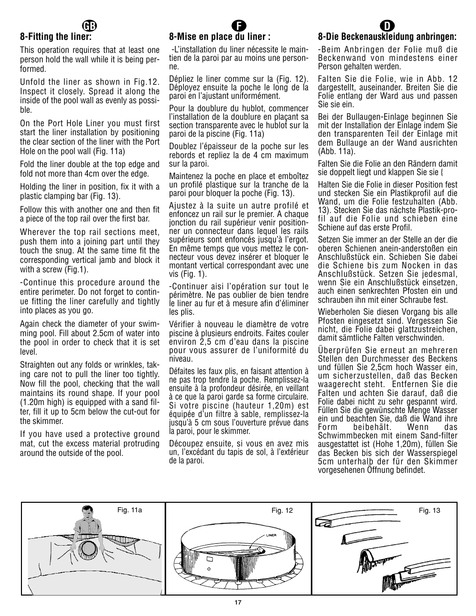 Gb f d | Swim'n Play International Concord Round User Manual | Page 18 / 28
