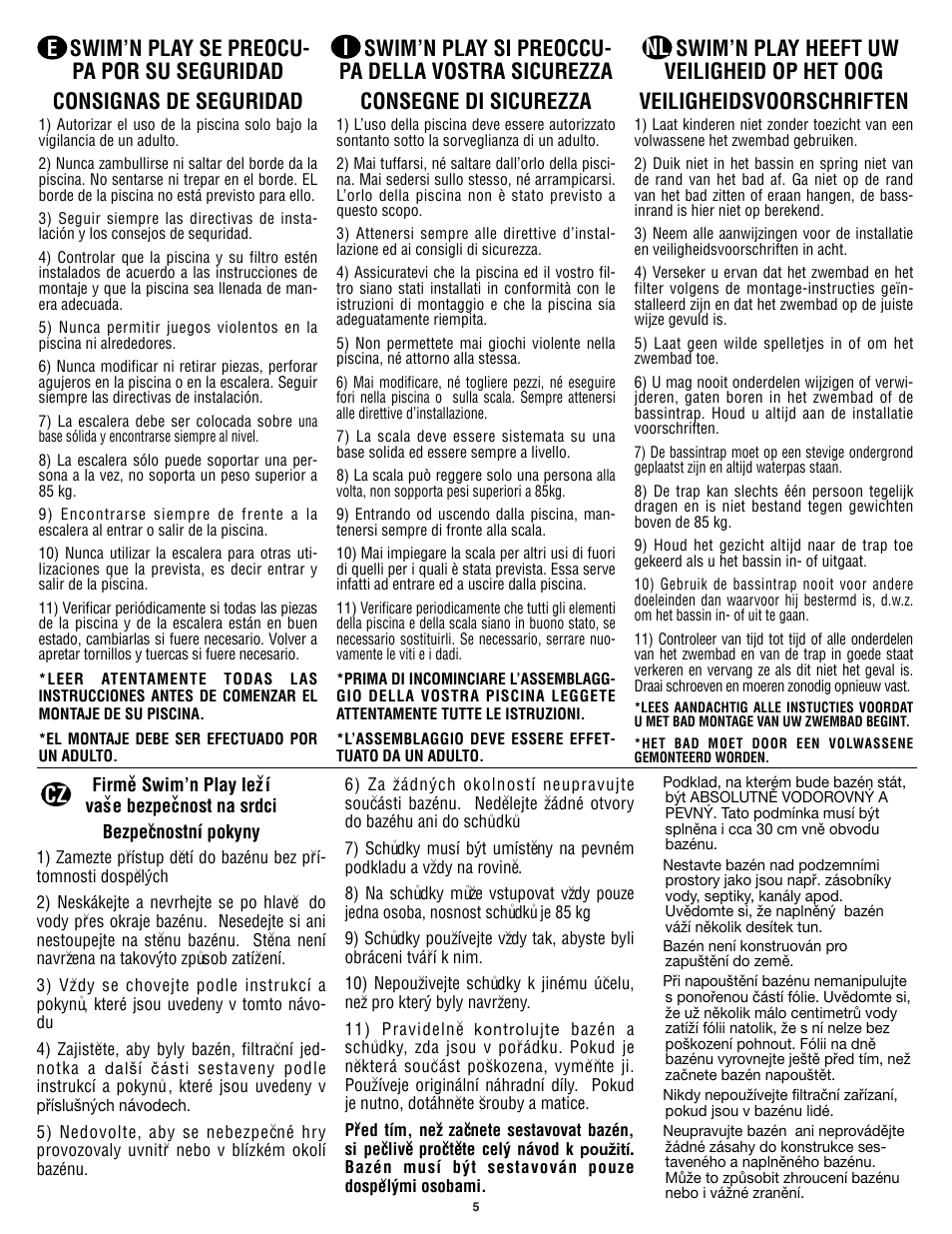 Ei nl | Swim'n Play International Concord Round User Manual | Page 6 / 28