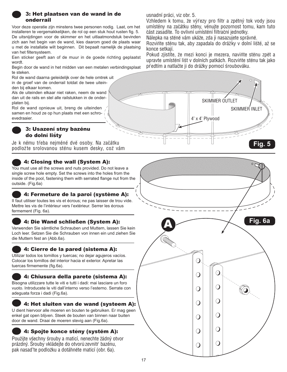 Fig. 5, Fig. 6a | Swim'n Play International Concord Oval User Manual | Page 17 / 36