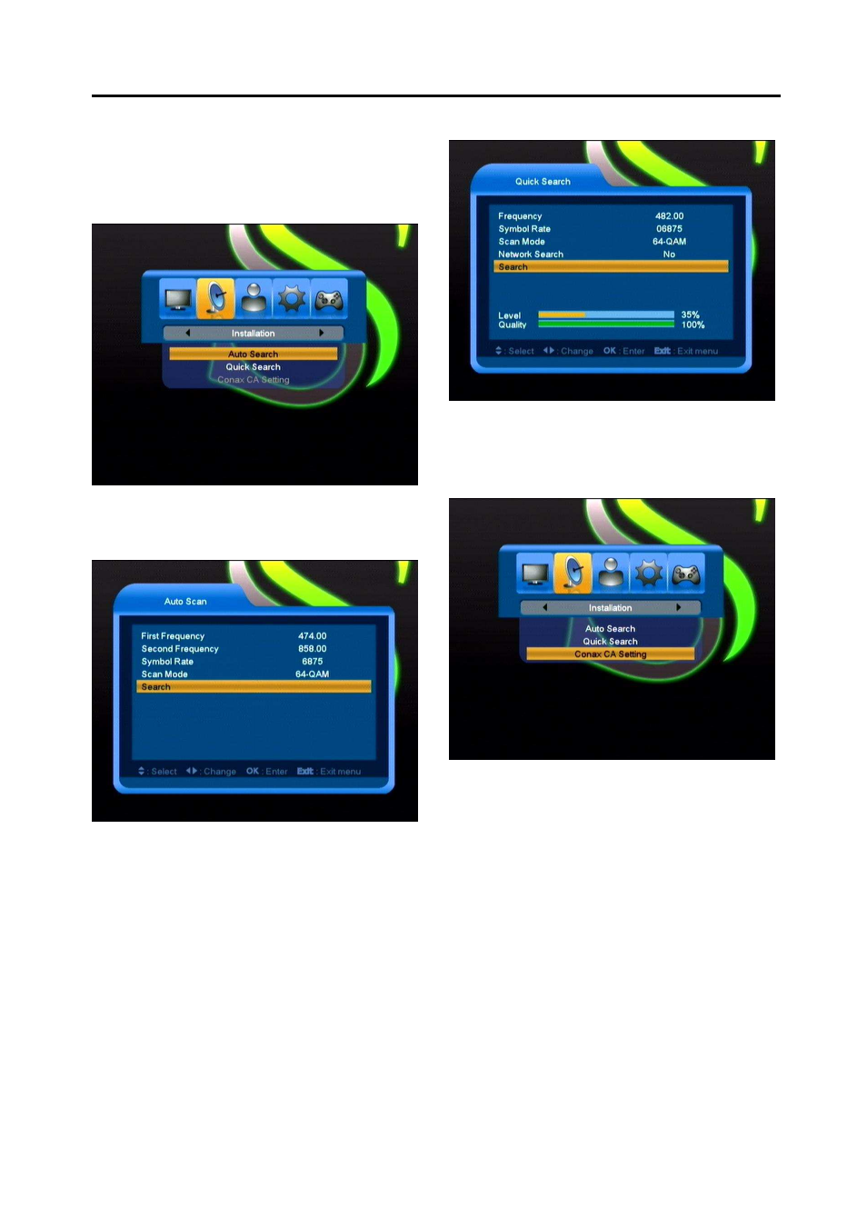New features, 7 installation, 1 auto search | 2 quick search, 3 conax ca setting | Synaps CSD-300 User Manual | Page 18 / 29