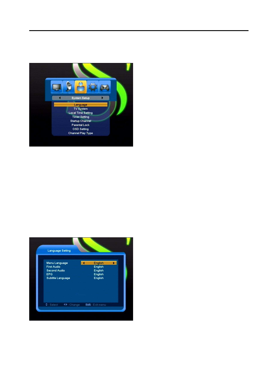 New features, System setup, 1 language | 2 tv system | Synaps CSD-300 User Manual | Page 20 / 29