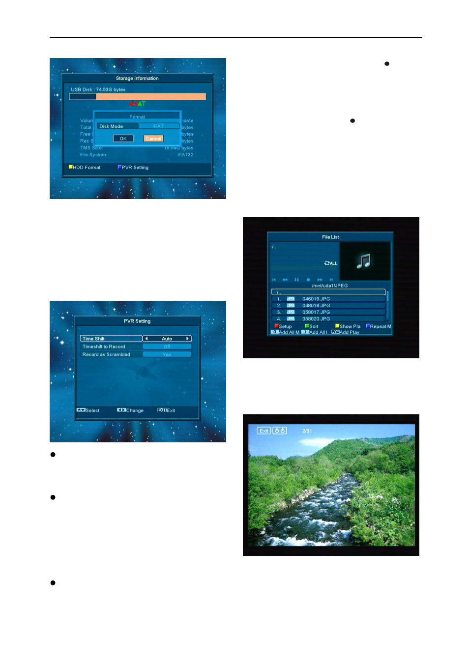 4 pvr setting, 5 file list | Synaps CHD-3000 User Manual | Page 30 / 37