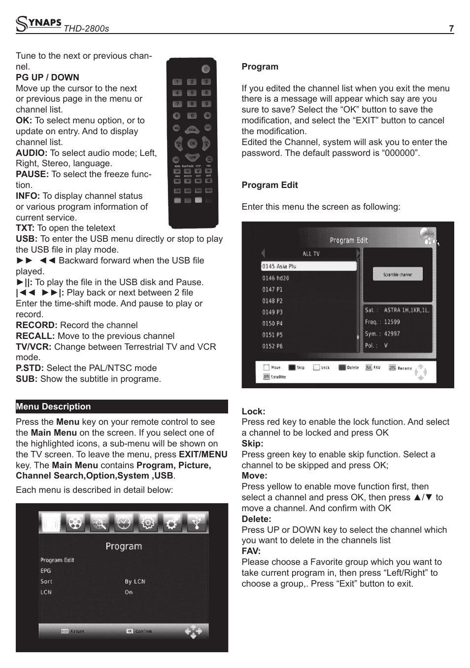 Synaps THD-2800s User Manual | Page 7 / 16