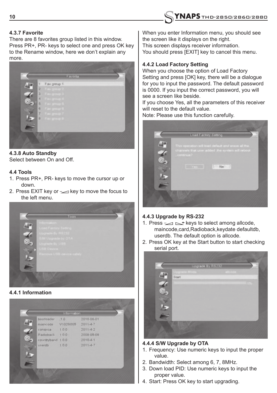 Synaps THD-2850 User Manual | Page 10 / 20