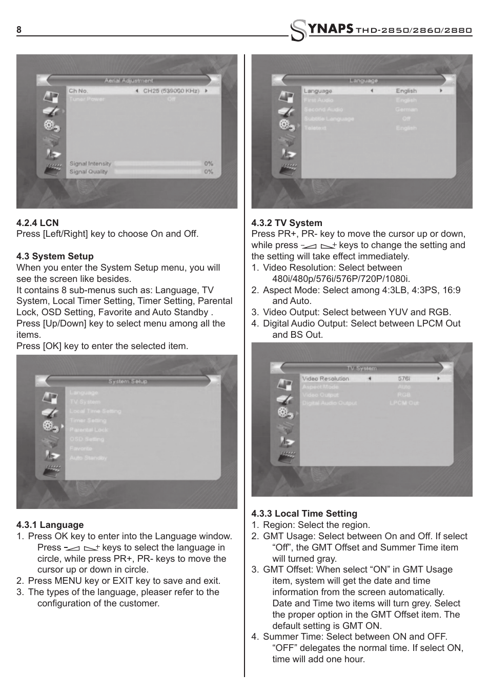 Synaps THD-2850 User Manual | Page 8 / 20