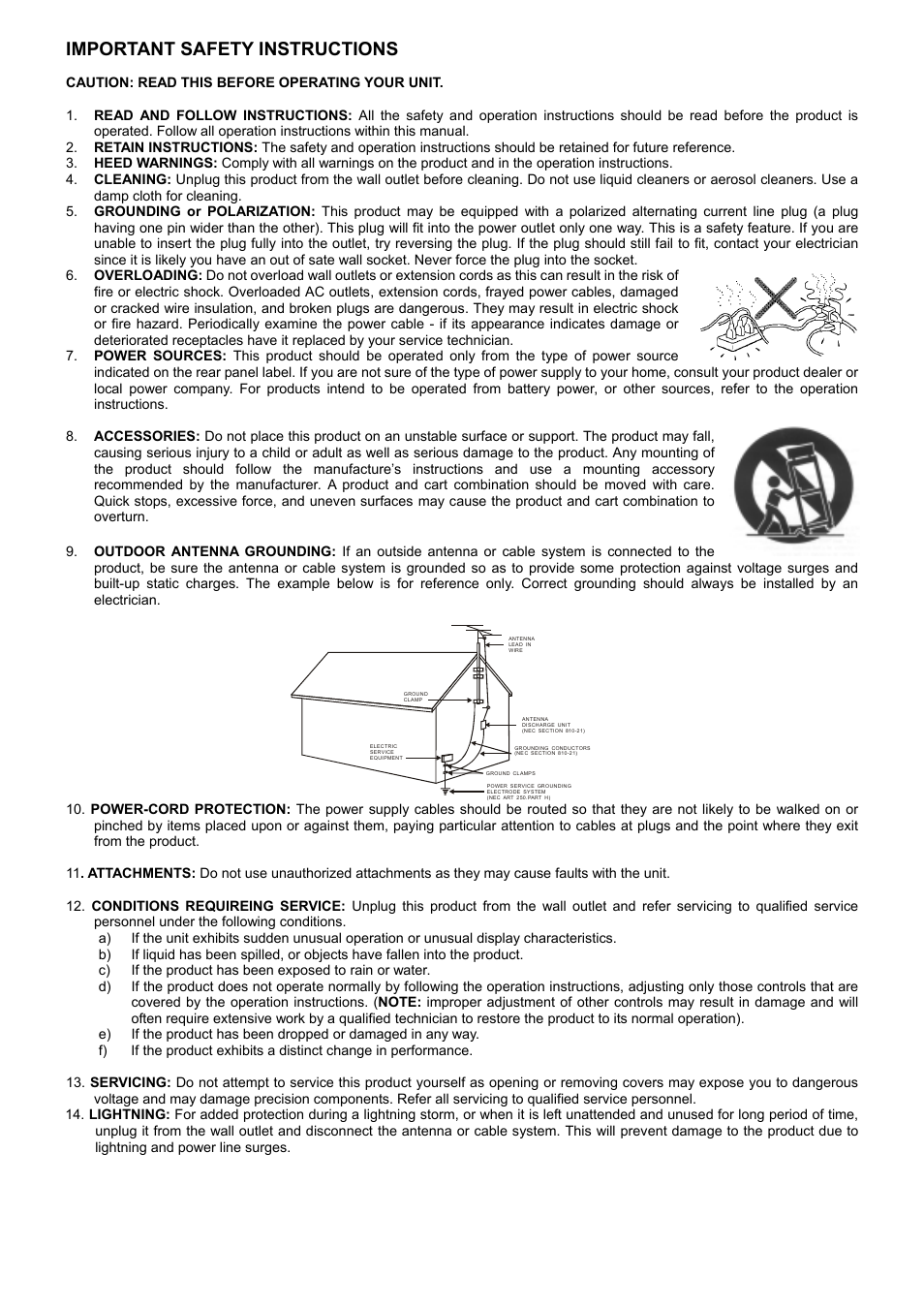 Important safety instructions | System Fidelity DVD-R150 User Manual | Page 4 / 21