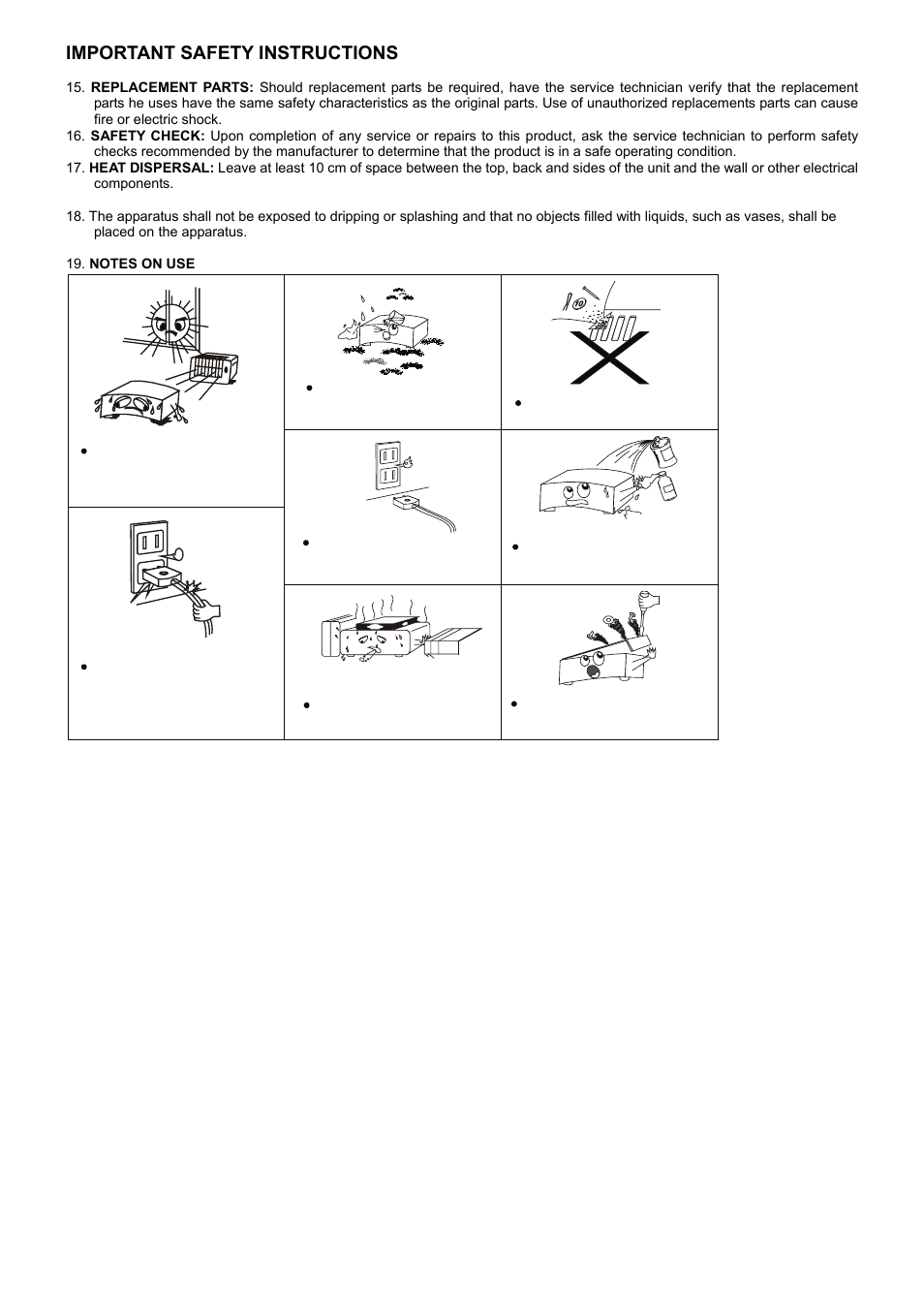 Important safety instructions | System Fidelity DVD-R150 User Manual | Page 5 / 21