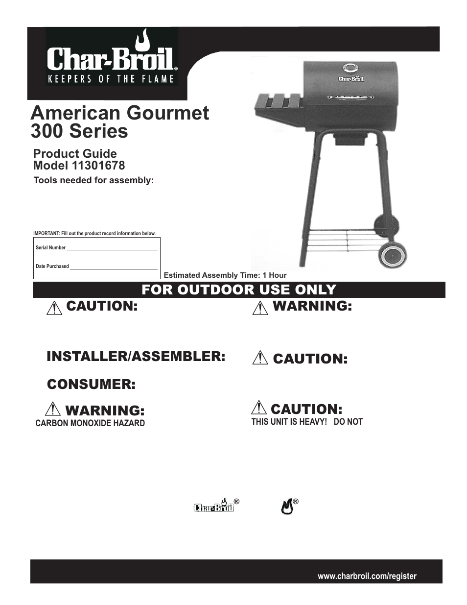 Char-Broil AMERICAN GOURMET 300 SERIES 11301678 User Manual | 16 pages