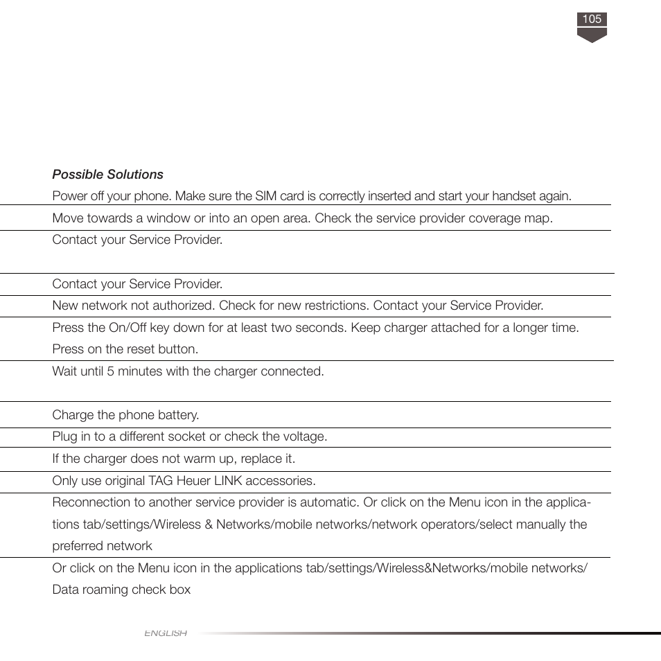 TAG Heuer LINK User Manual | Page 105 / 114