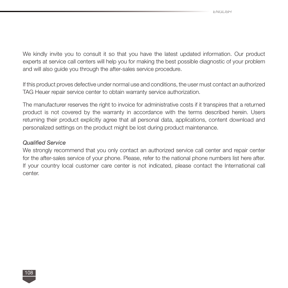 TAG Heuer LINK User Manual | Page 108 / 114