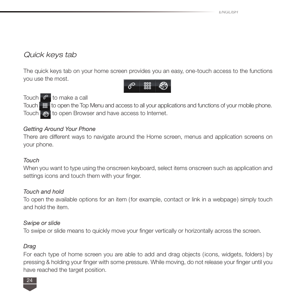 Quick keys tab | TAG Heuer LINK User Manual | Page 24 / 114