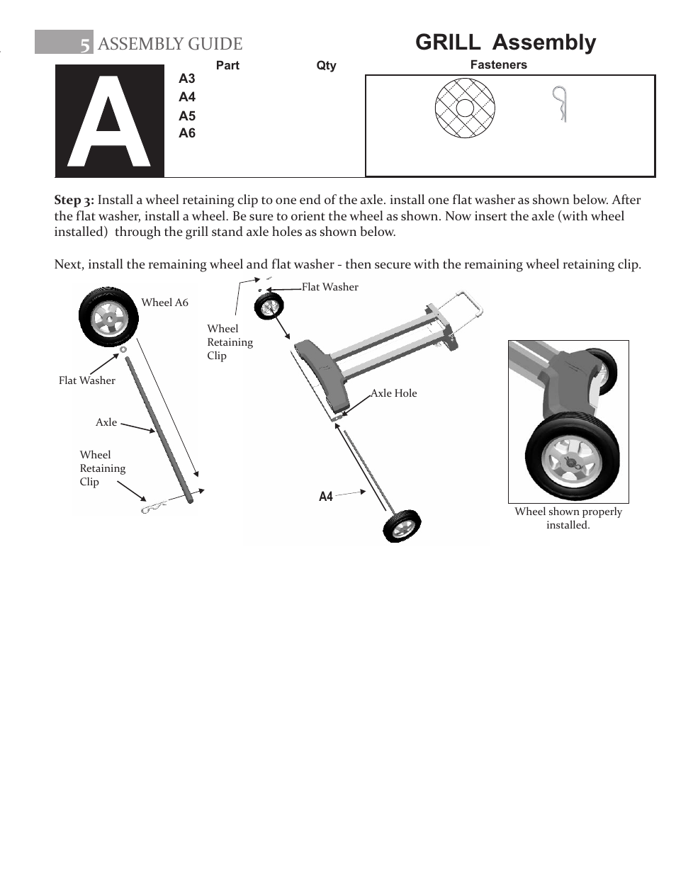 Grill assembly, Assembly guide | Char-Broil GRILL2GO 11401587 User Manual | Page 5 / 8