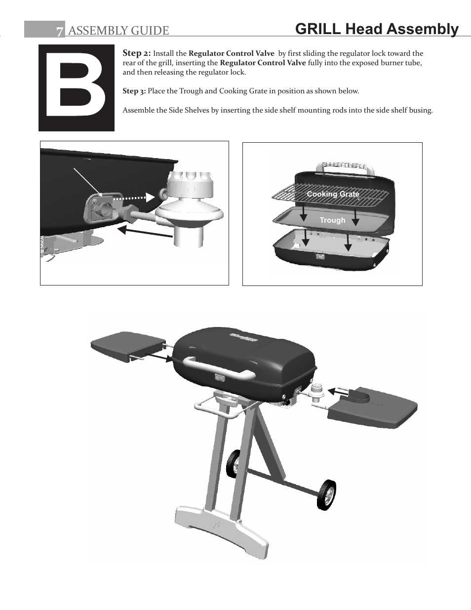 Grill head assembly, Assembly guide | Char-Broil GRILL2GO 11401587 User Manual | Page 7 / 8
