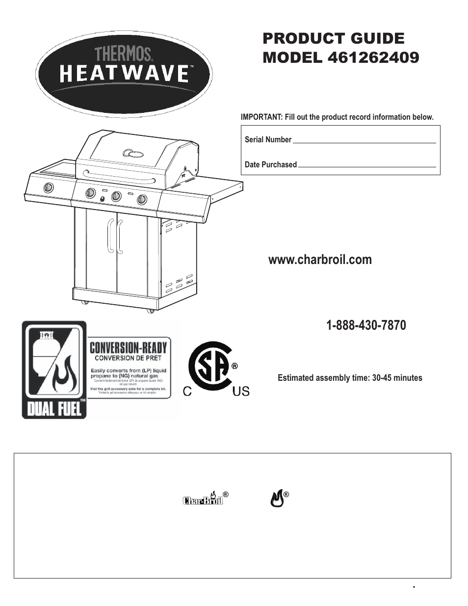 Char-Broil HEATWAVE 461262409 User Manual | 28 pages