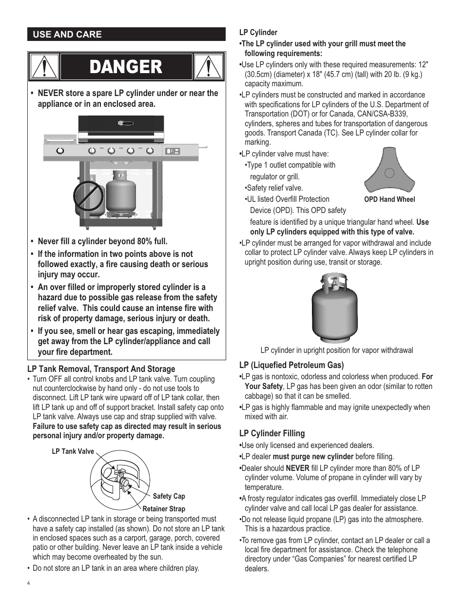 Danger | Char-Broil HEATWAVE 461262409 User Manual | Page 4 / 28