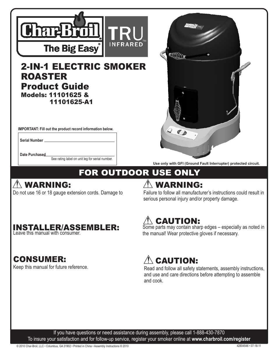Char-Broil TRU 11101625-A1 User Manual | 16 pages