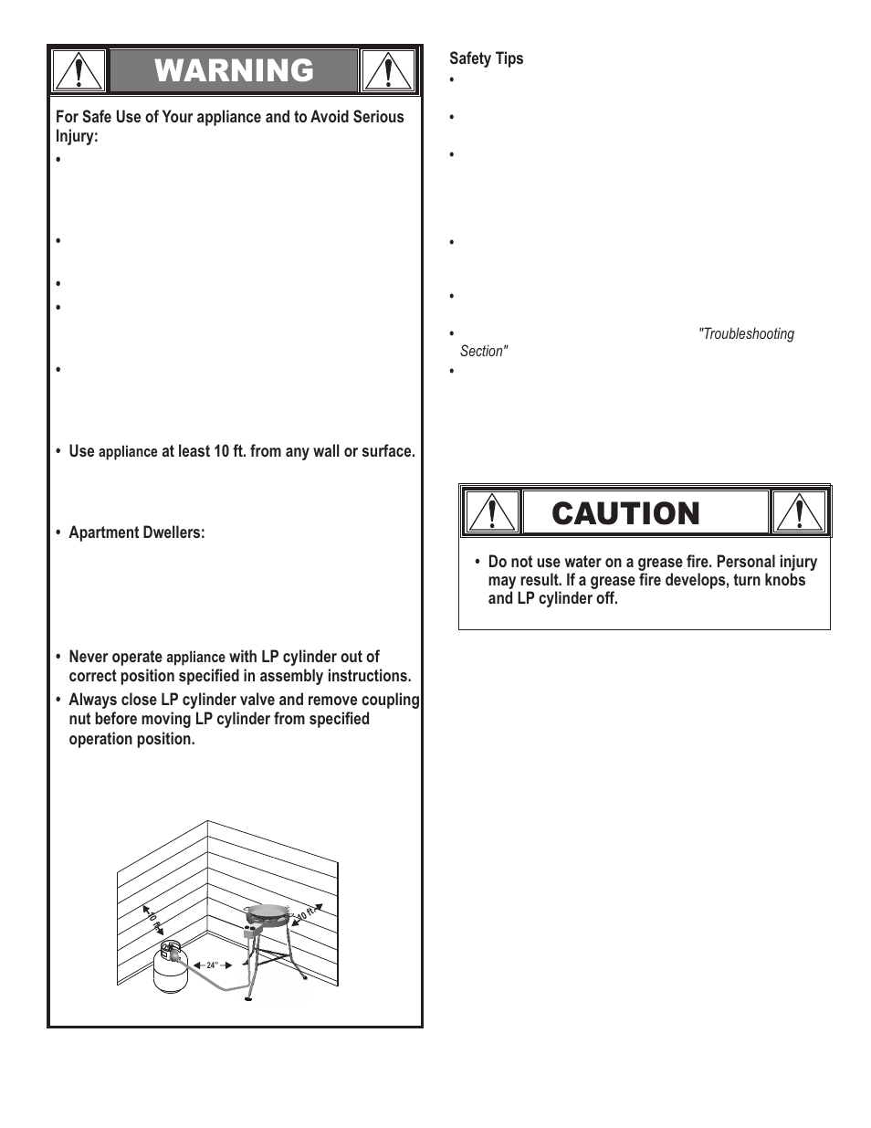 Warning caution | Char-Broil MULTI PURPOSE COOKER 11101706 User Manual | Page 8 / 20