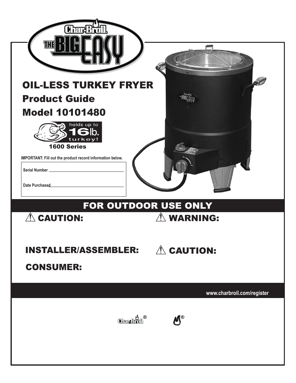 Char-Broil 10101480 User Manual | 20 pages