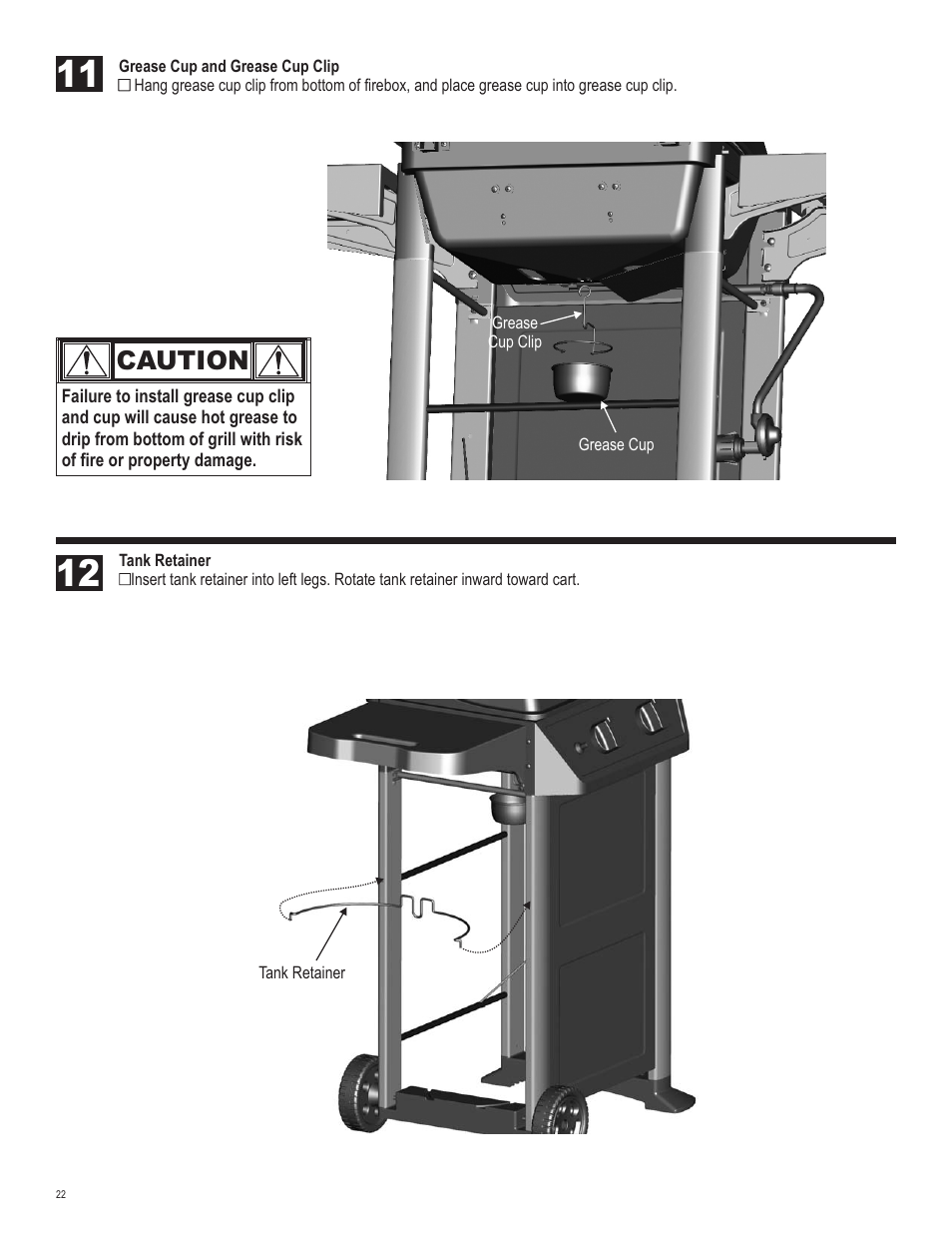 Caution | Char-Broil 463621611 User Manual | Page 22 / 28