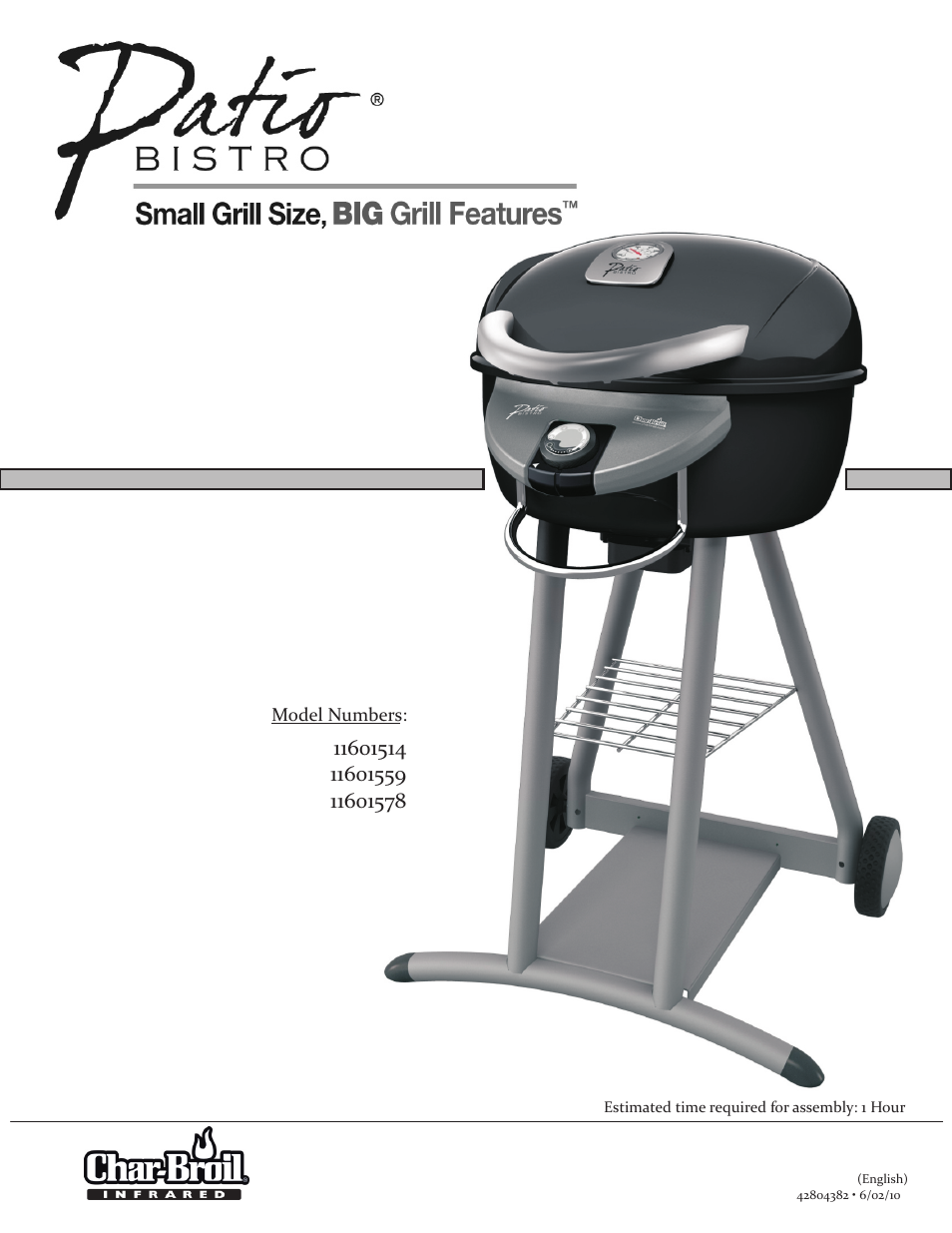 Char-Broil PATIO BISTRO 11601514 User Manual | 8 pages
