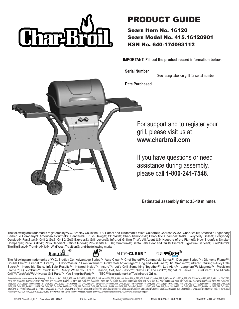 Char-Broil 415.161209 User Manual | 28 pages