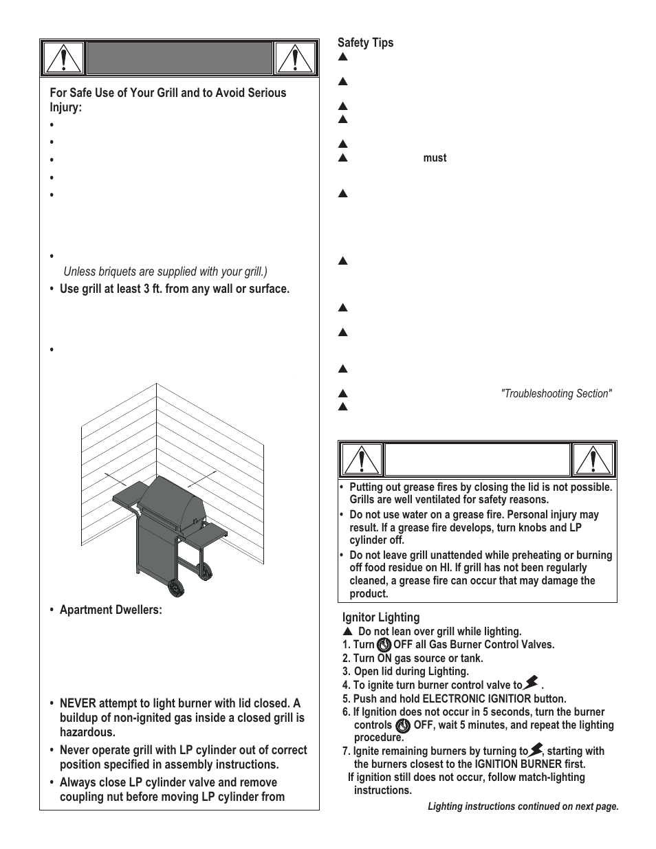 Warning, Caution | Char-Broil 463271108 User Manual | Page 7 / 32