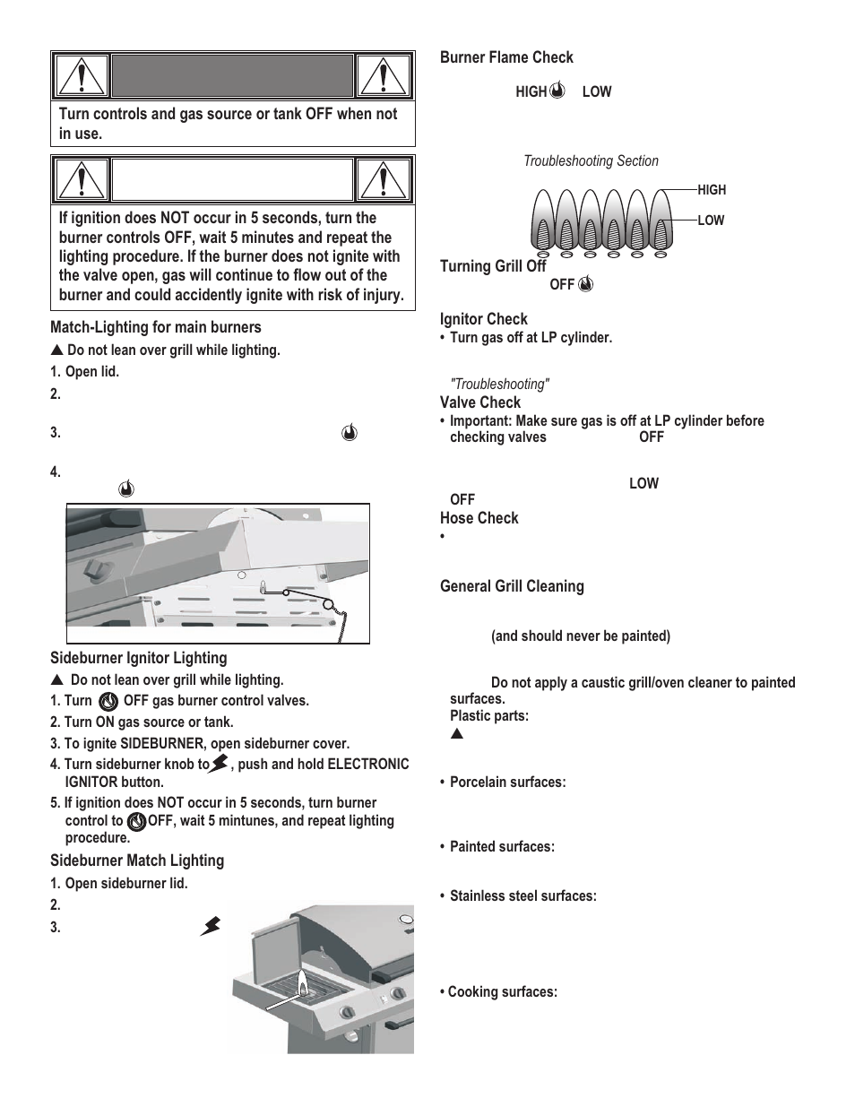 Caution, Warning | Char-Broil 463271108 User Manual | Page 8 / 32