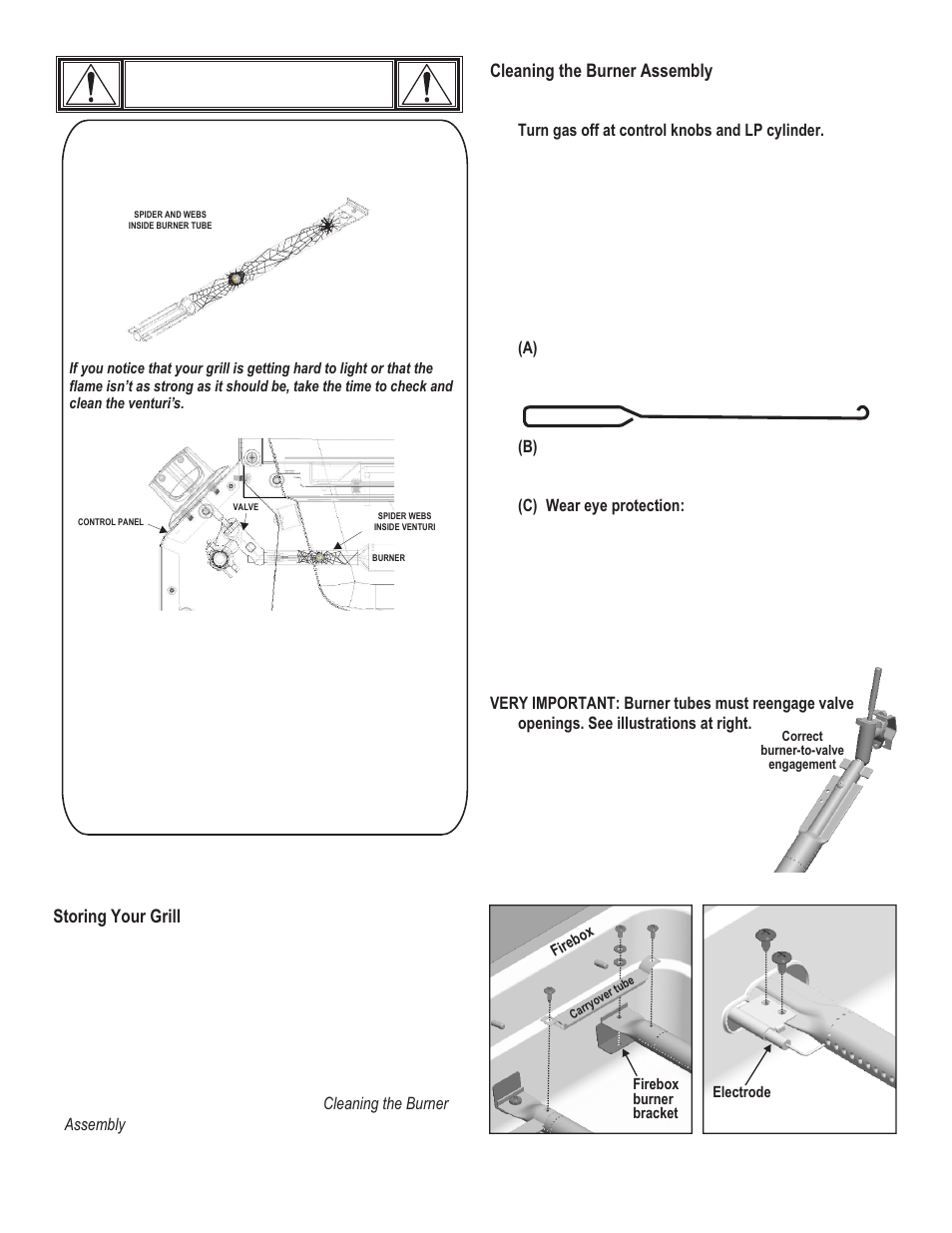 Caution, Spider alert | Char-Broil 463271108 User Manual | Page 9 / 32