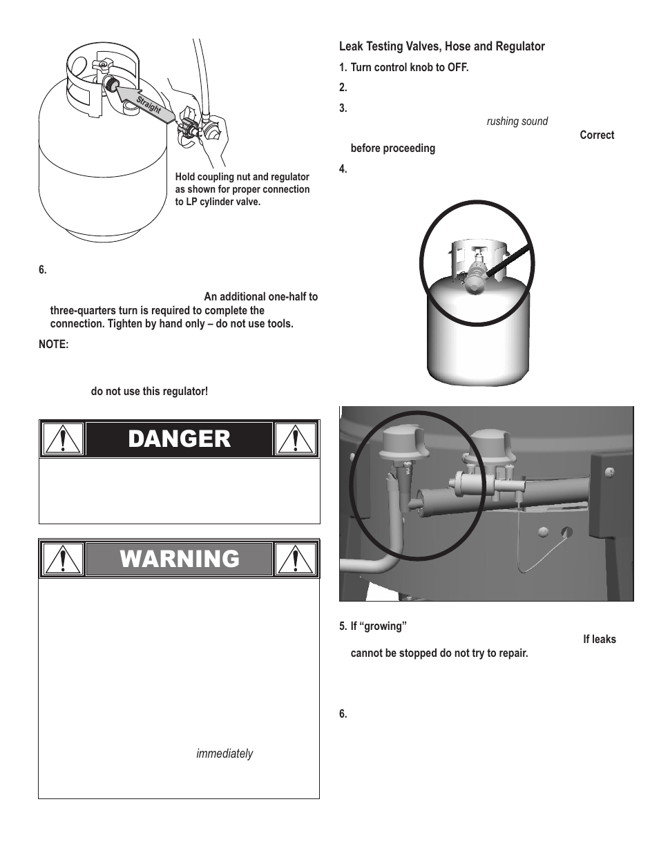 Danger, Warning | Char-Broil THE BIG EASY 12101550 User Manual | Page 7 / 24