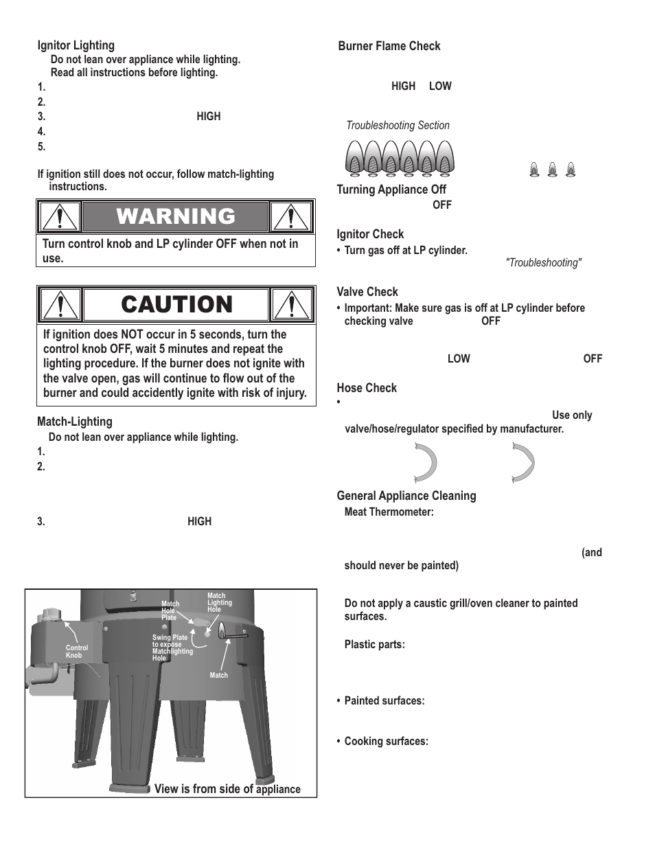 Caution, Warning | Char-Broil THE BIG EASY 12101550 User Manual | Page 9 / 24