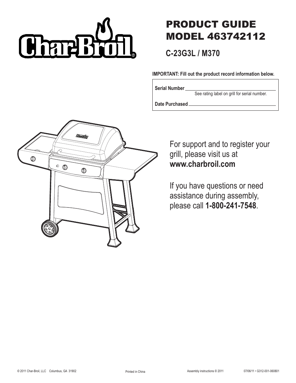 Char-Broil 463742112 User Manual | 28 pages