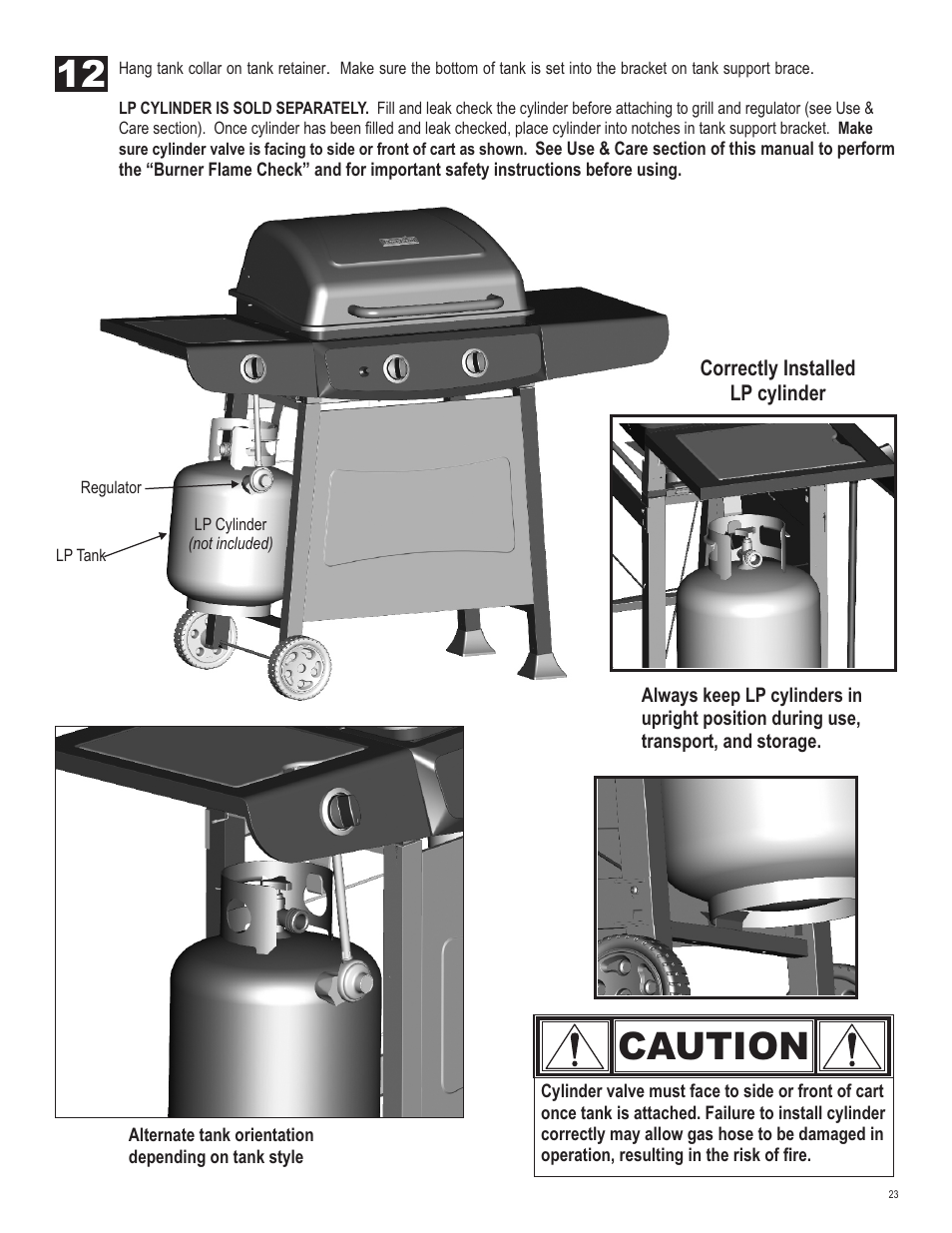 Caution | Char-Broil 463742112 User Manual | Page 23 / 28