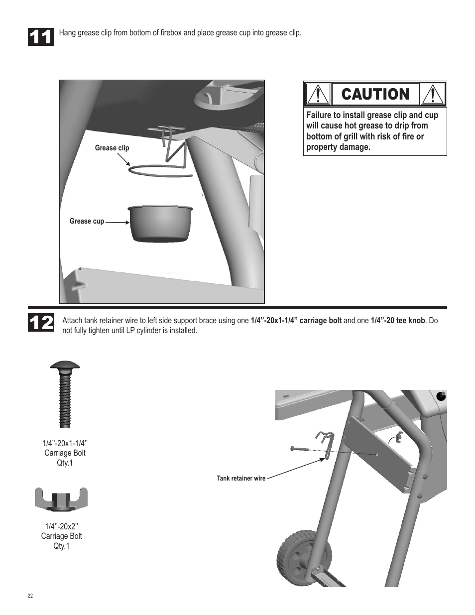 Caution | Char-Broil QUICKSET 463666510 User Manual | Page 22 / 28