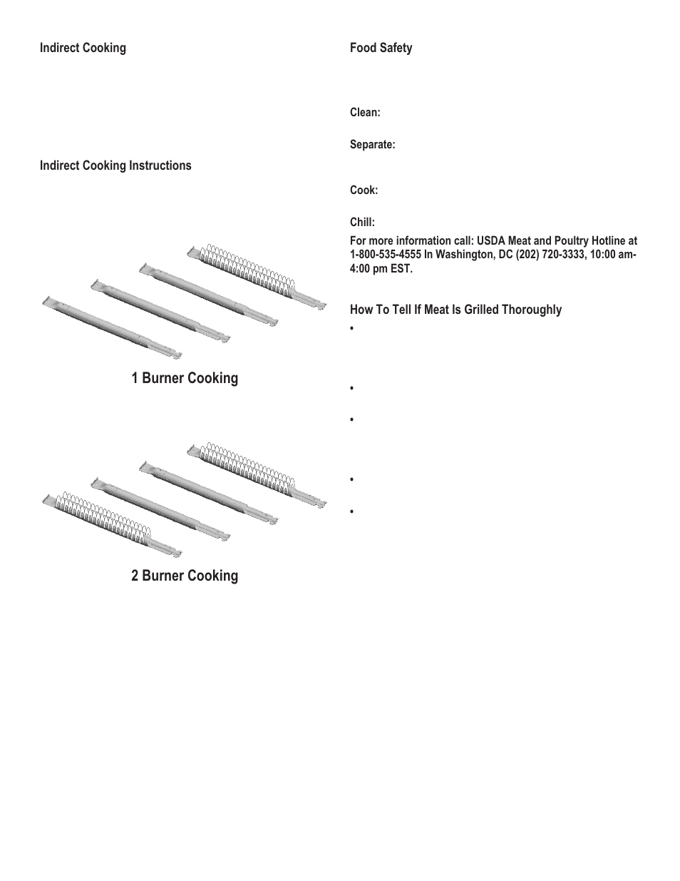 1 burner cooking, 2 burner cooking | Char-Broil COMMERCIAL 463268008 User Manual | Page 10 / 32