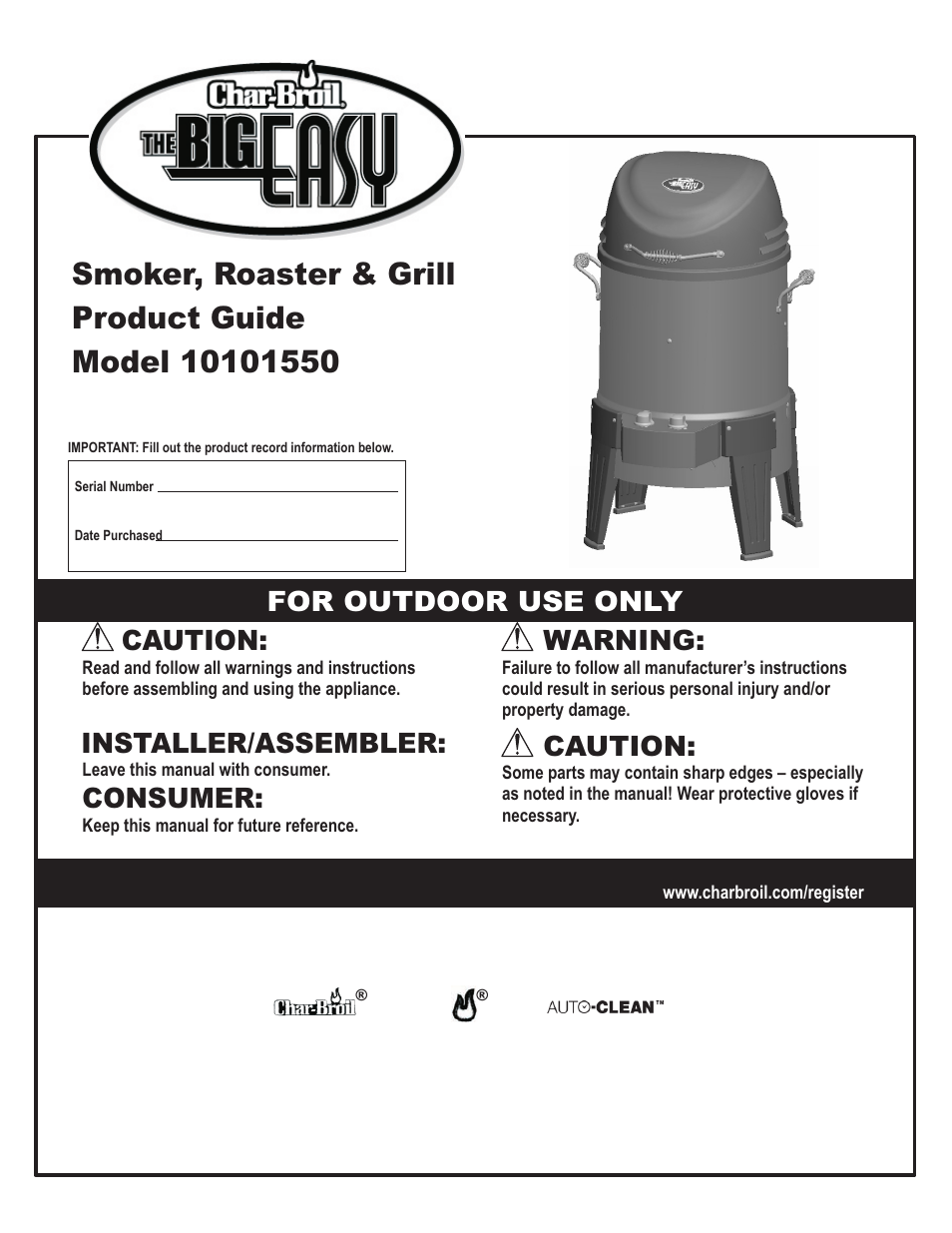 Char-Broil The Big Easy 42804468 User Manual | 24 pages