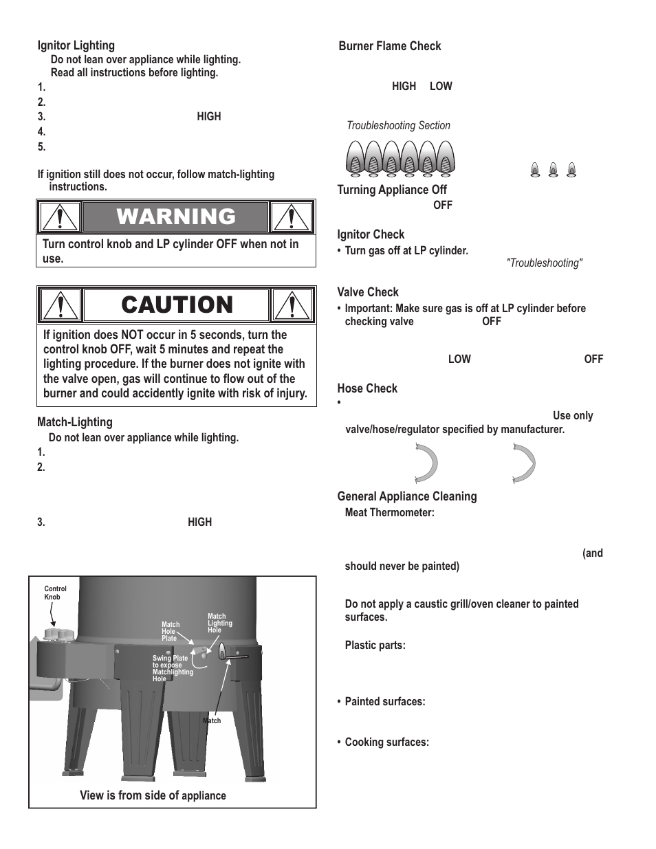 Caution, Warning | Char-Broil The Big Easy 42804468 User Manual | Page 9 / 24