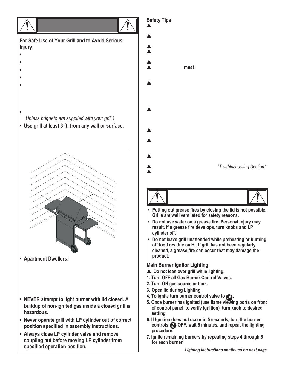 Warning, Caution | Char-Broil RED 463250108 User Manual | Page 7 / 28