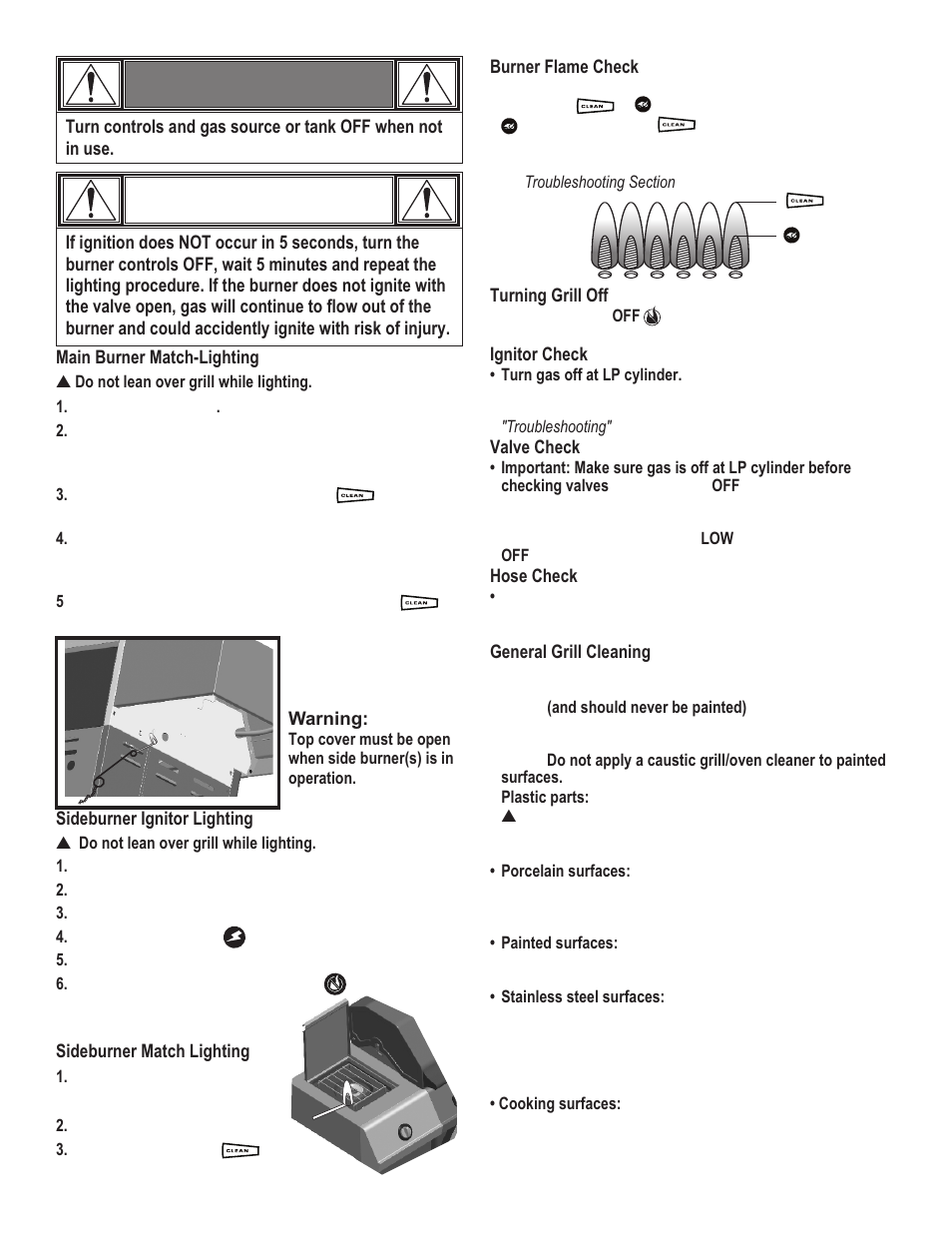 Caution, Warning | Char-Broil RED 463250108 User Manual | Page 8 / 28