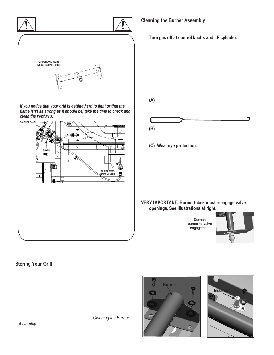 Caution, Spider alert | Char-Broil RED 463250108 User Manual | Page 9 / 28