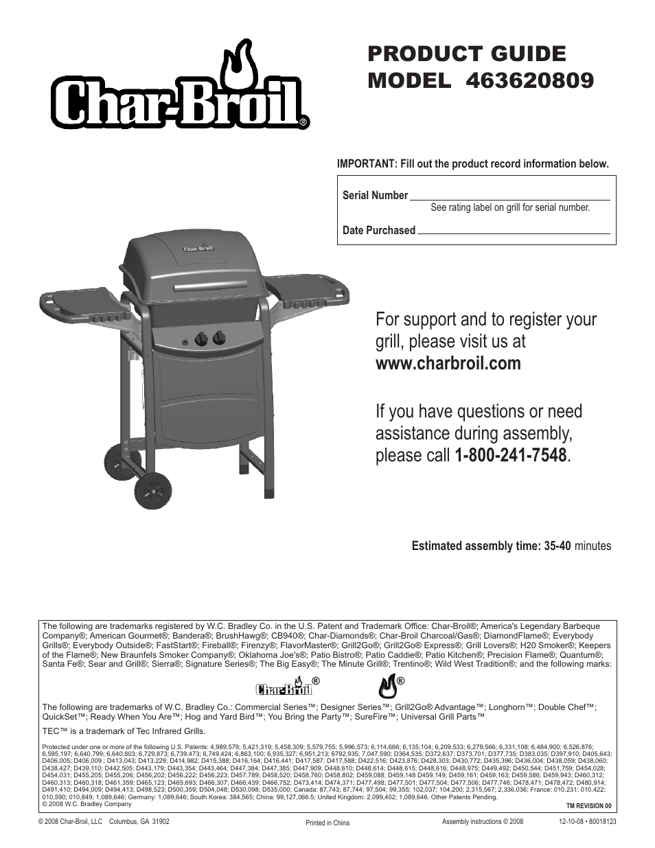 Char-Broil 463620809 User Manual | 32 pages