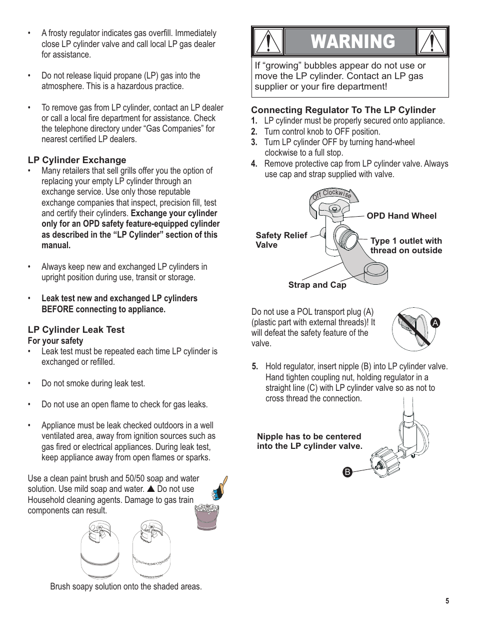 Warning | Char-Broil 5101194 User Manual | Page 5 / 20