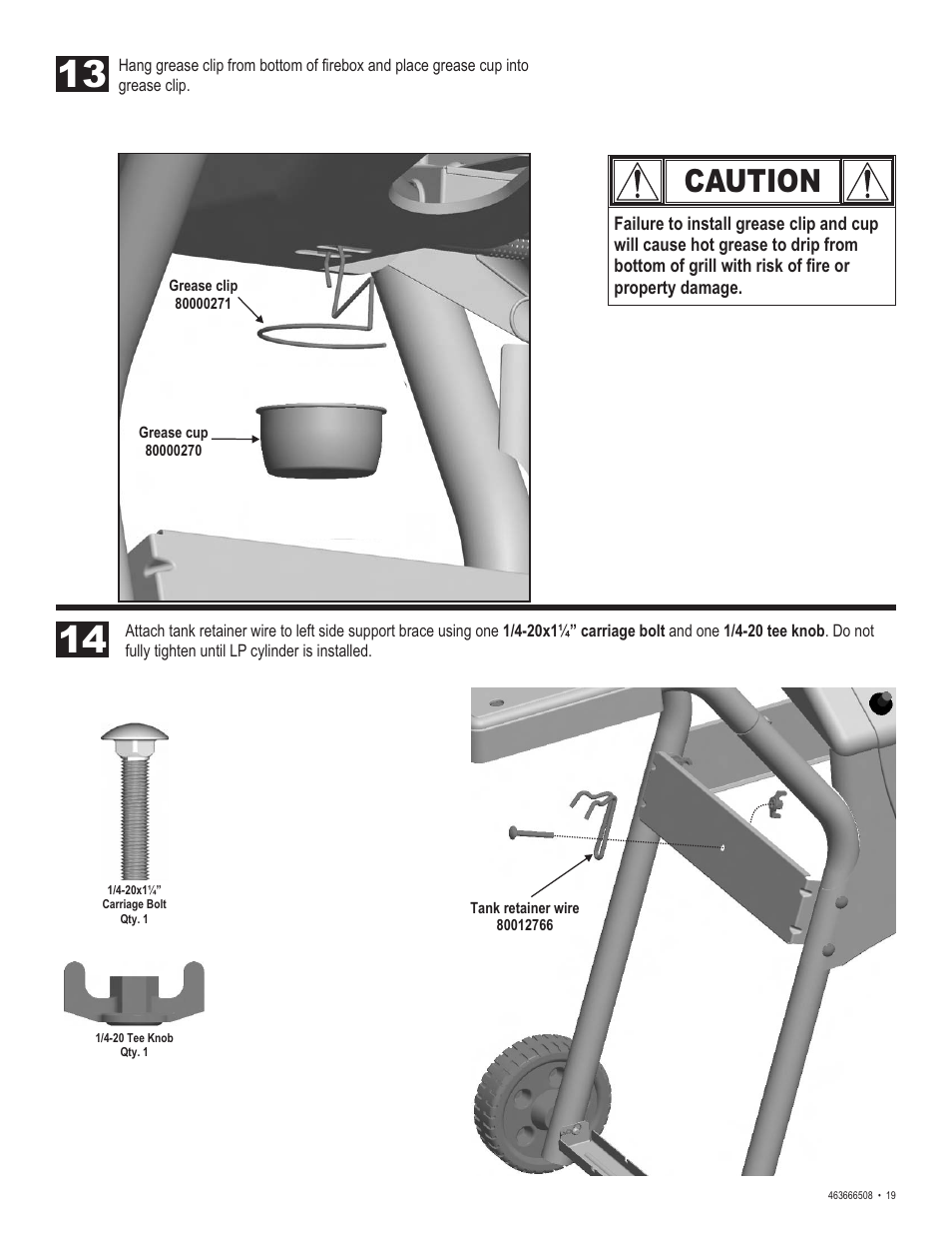 Caution | Char-Broil Charbroil QUickset 463666508 User Manual | Page 19 / 28
