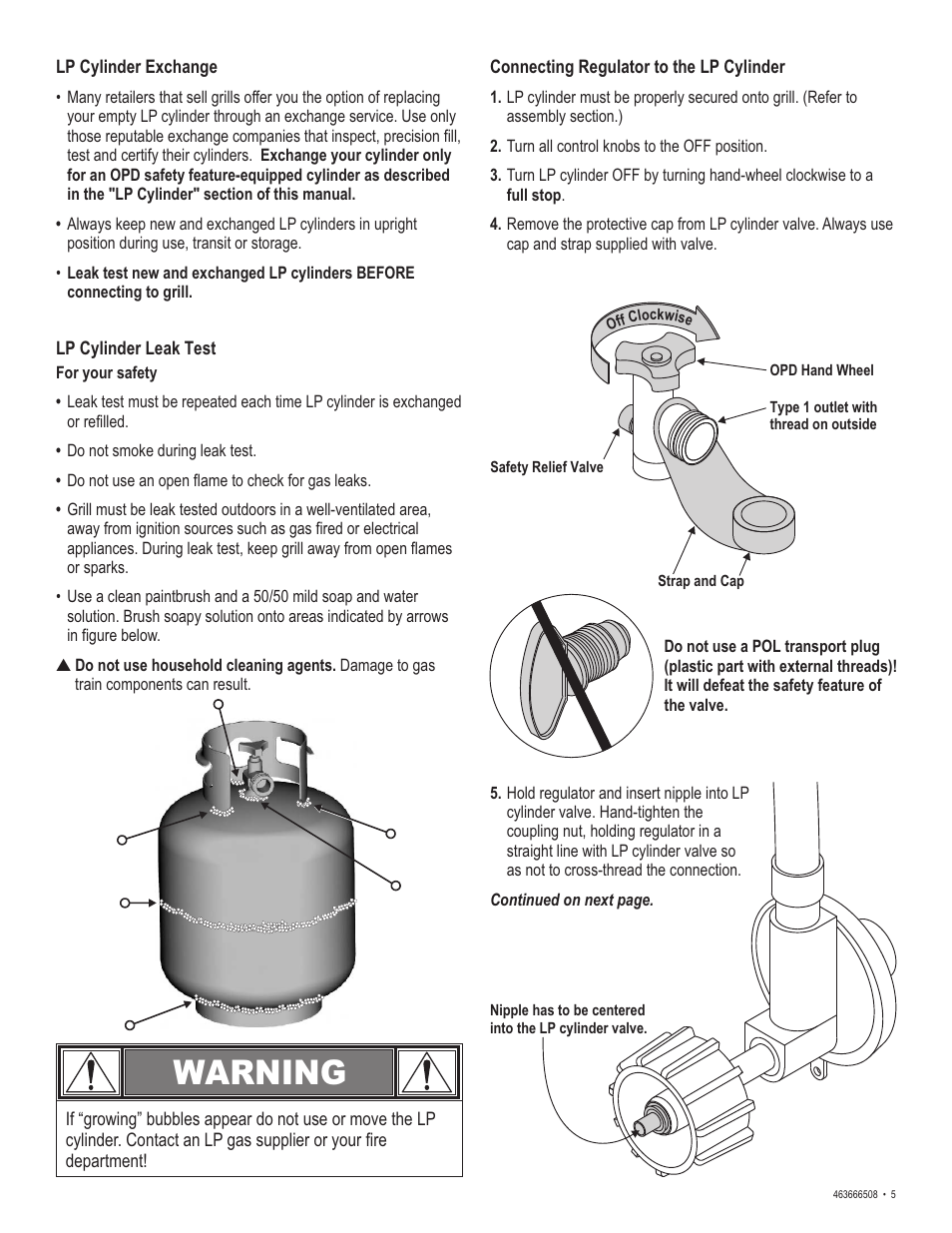 Warning | Char-Broil Charbroil QUickset 463666508 User Manual | Page 5 / 28