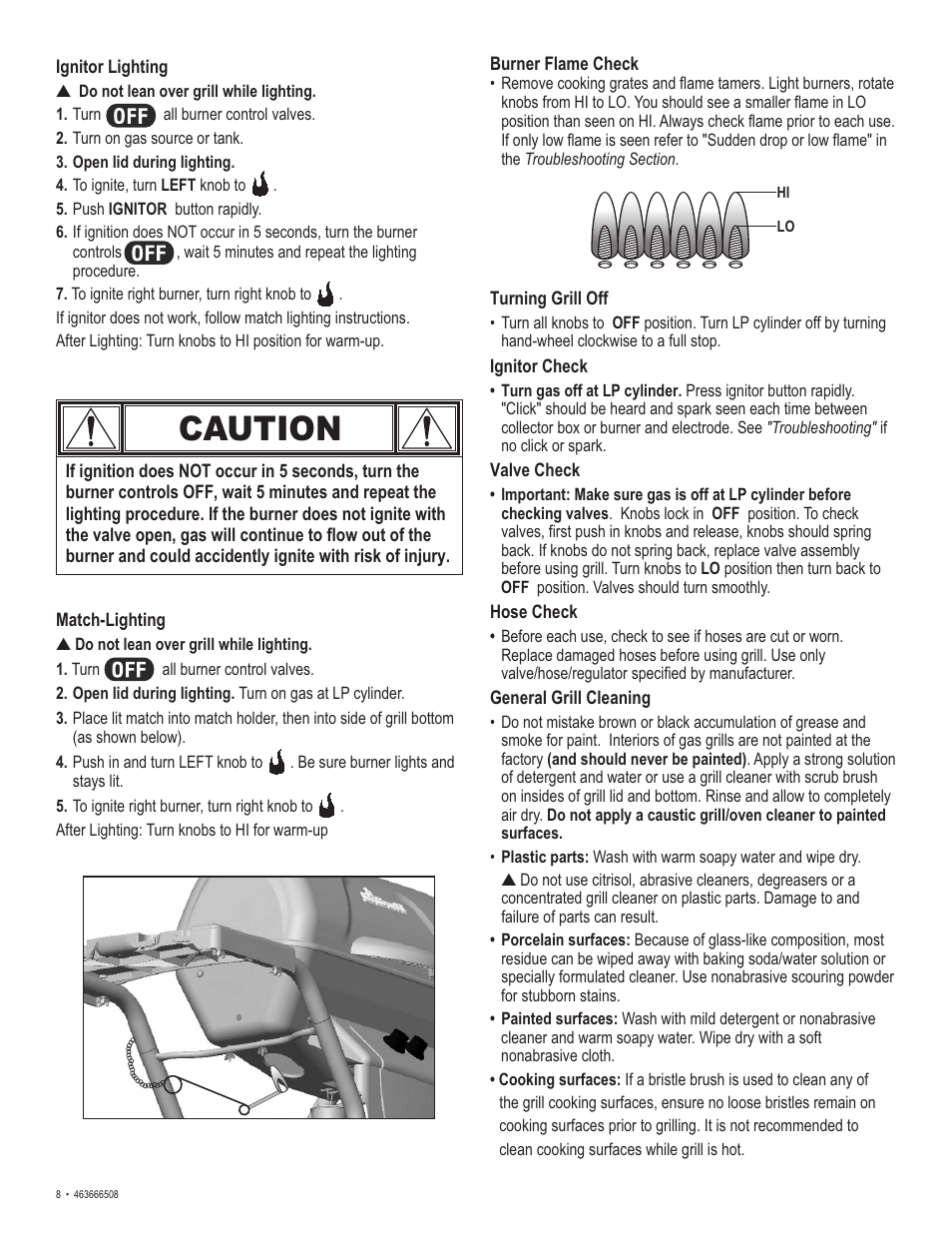 Caution | Char-Broil Charbroil QUickset 463666508 User Manual | Page 8 / 28
