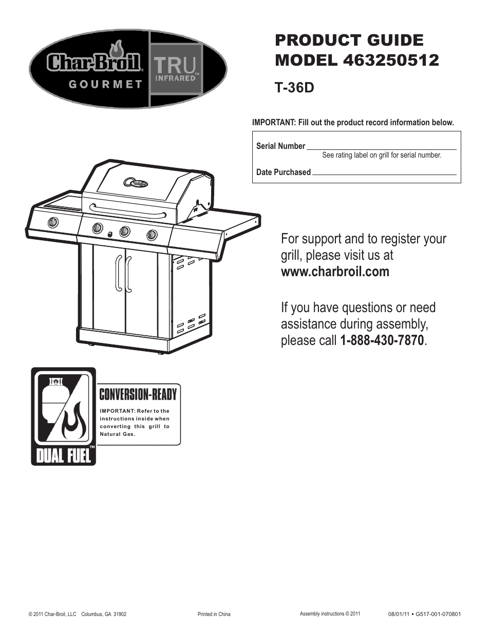 Char-Broil TRUINFRARED 463250512 User Manual | 36 pages