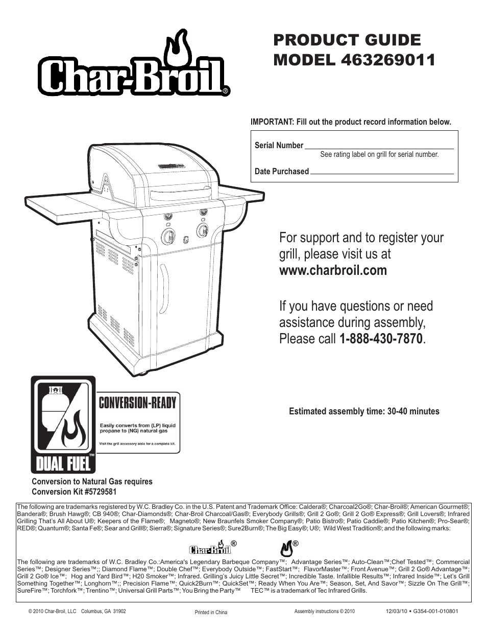 Char-Broil DUAL FUEL 463269011 User Manual | 28 pages