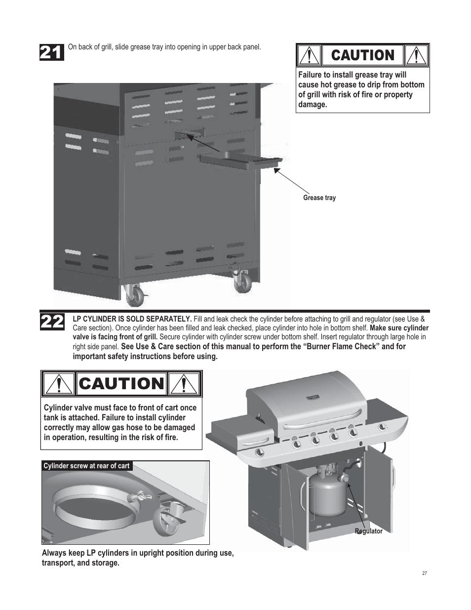 Caution | Char-Broil 463247311 User Manual | Page 27 / 32